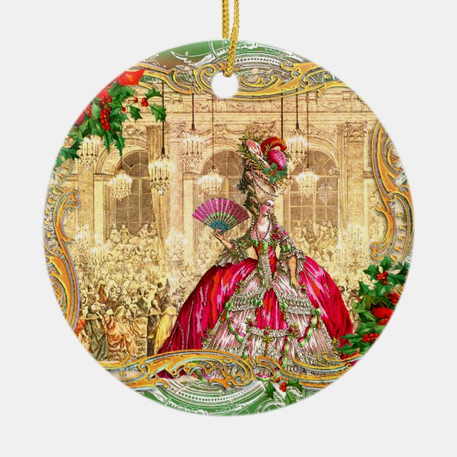 Marie Antoinette at Versailles Christmas Ornament (Front)