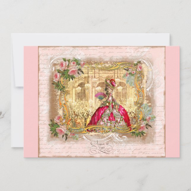Marie Antoinette at Versailles Party Invitations (Front)