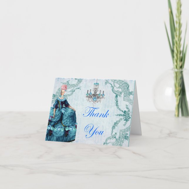 Marie Antoinette Bella Blue Thank You Card (Front)