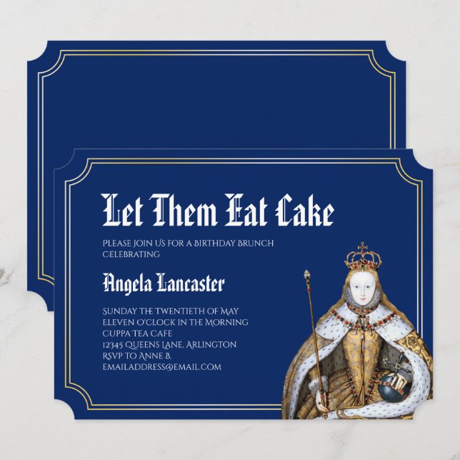 Marie Antoinette Birthday Brunch Party Invitation (Front/Back)