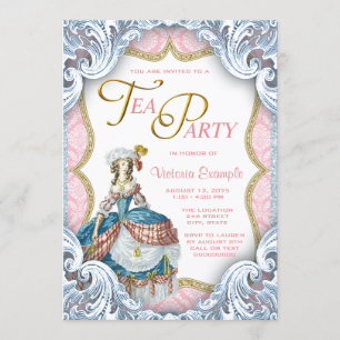 Marie Antoinette Birthday Tea Party Invitation