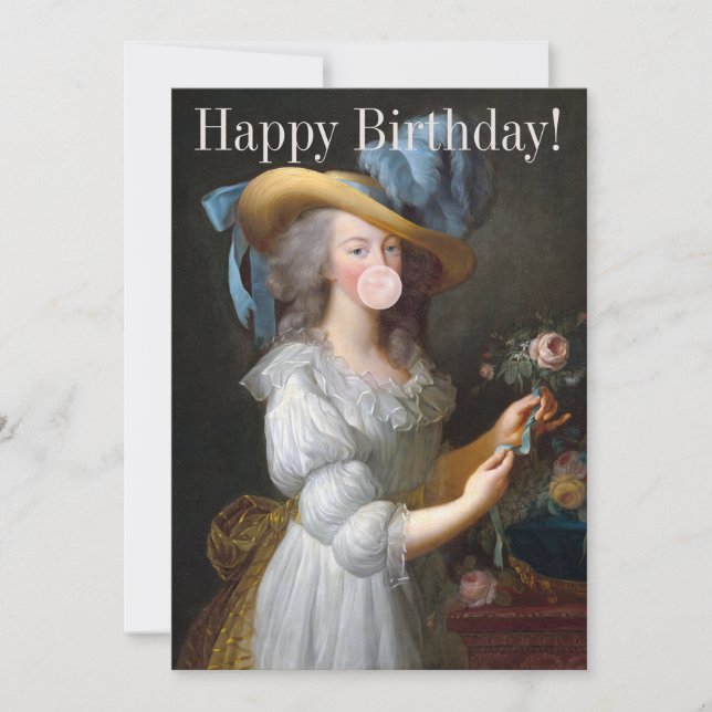 Marie Antoinette Blowing Bubble gum  Invitation (Front)