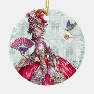 Marie Antoinette & Bluebird Christmas Ornament