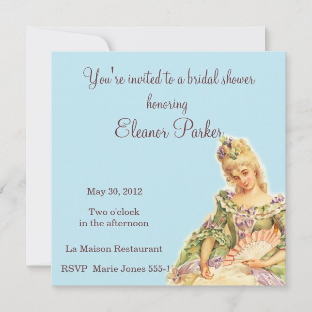 Marie Antoinette Bridal Shower Invitation (Front)
