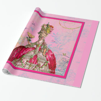 Marie Antoinette Cakes and Peacock Wrapping Paper