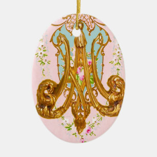 Marie Antoinette Ceramic Monogram Ornament