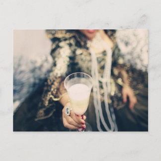 Marie Antoinette Champagne glass party toast Invitation Postcard