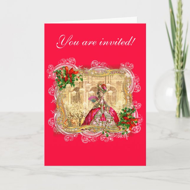 Marie Antoinette Christmas Ball Holiday Card (Front)