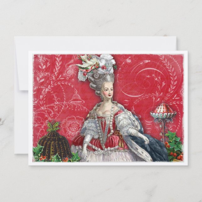 Marie Antoinette Christmas Desserts Invitation (Front)