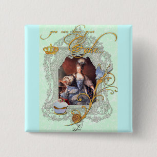 Marie Antoinette Cupcake and Bluebird 15 Cm Square Badge