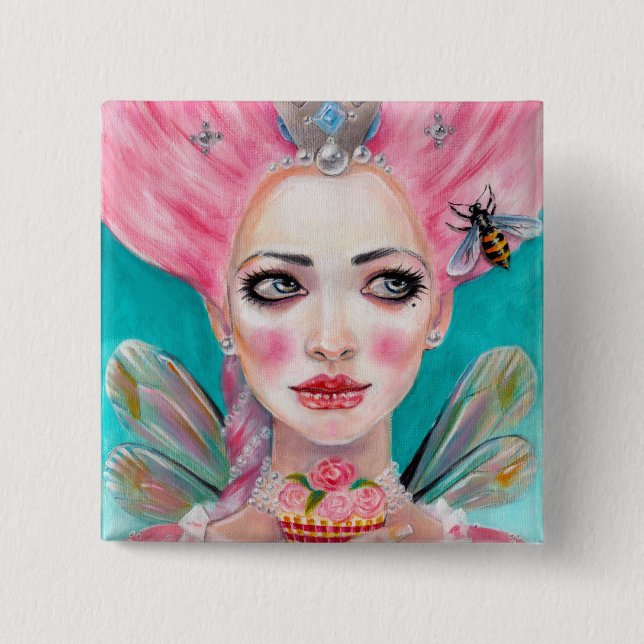 Marie Antoinette Cupcake Faerie - Queen Bee 15 Cm Square Badge (Front)