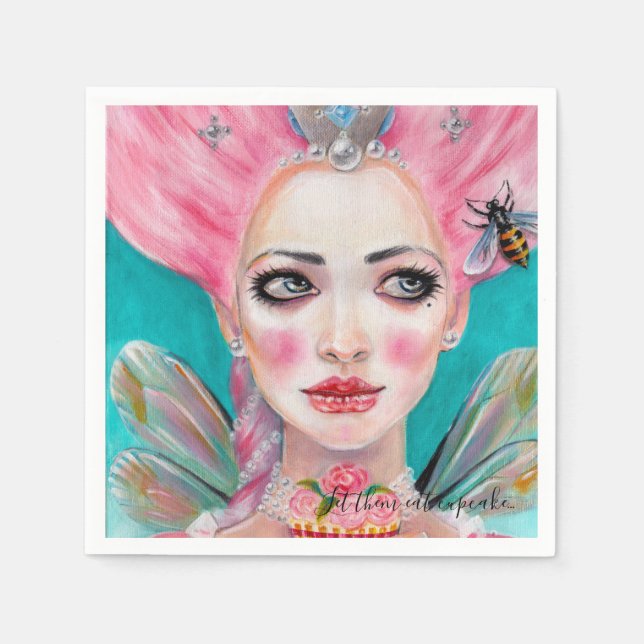 Marie Antoinette Cupcake Faerie - Queen Bee Napkin (Front)