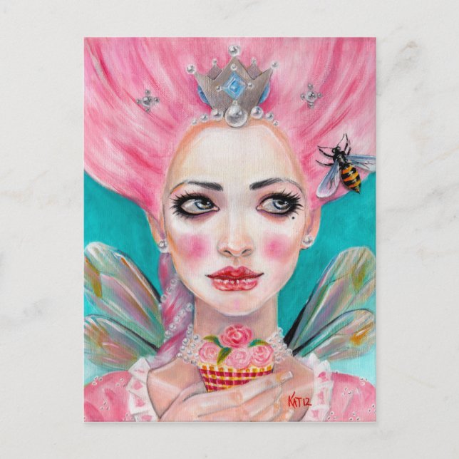 Marie Antoinette Cupcake Faerie - Queen Bee Postcard (Front)