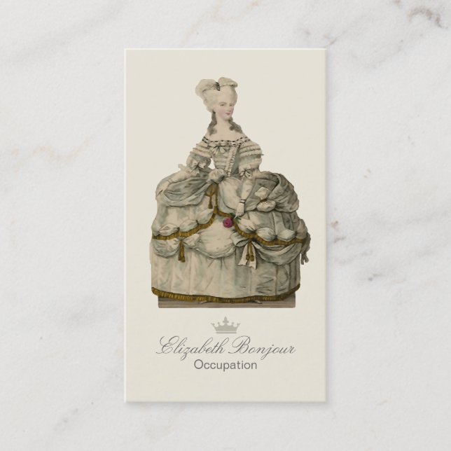 Marie Antoinette Extravagant Dress ~ Business Card (Front)