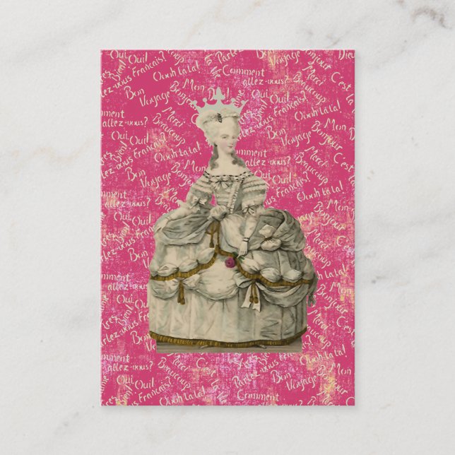 Marie Antoinette Extravagant Dress (More Options)- Business Card (Front)