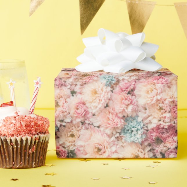 Marie Antoinette Floral  Wrapping Paper (Birthday Party)