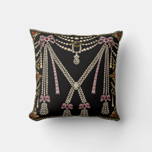 Marie Antoinette French Inspired Design Bejewelled Cushion