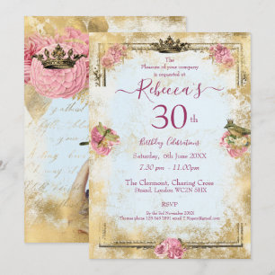 Marie Antoinette French inspired shabby  Invitation