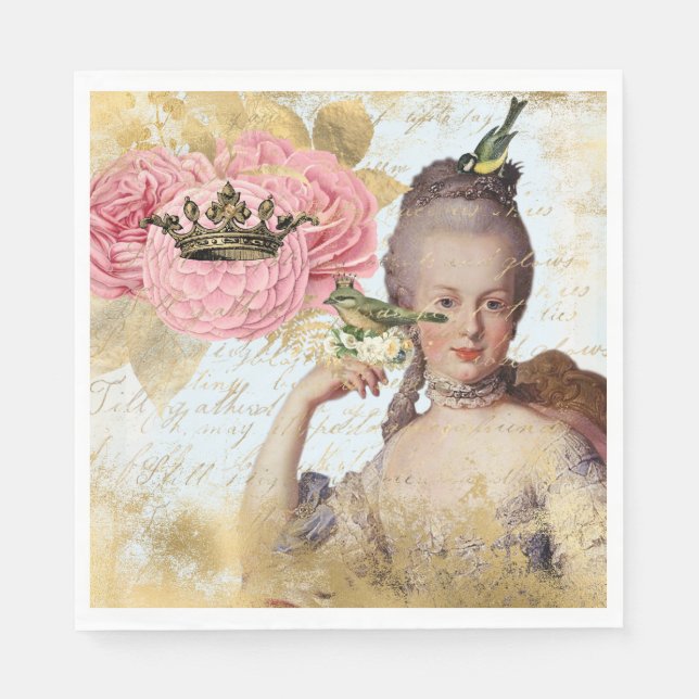 Marie Antoinette French inspired Shabby Party Napkin (Front)