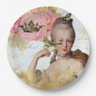 Marie Antoinette French inspired Shabby Party Paper Plate