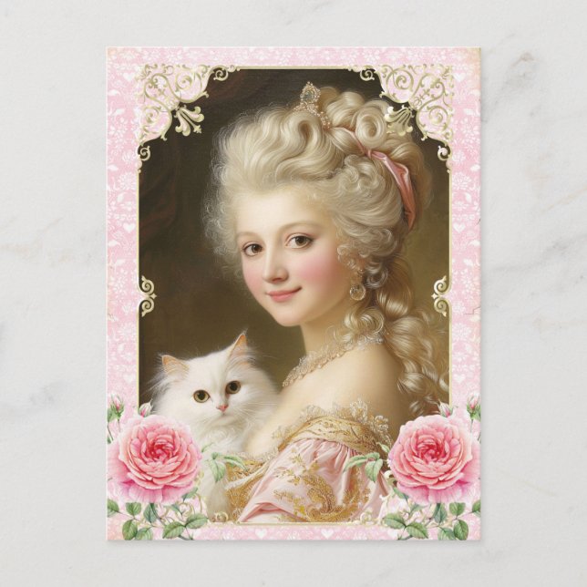 Marie Antoinette,French,Paris,cat,portrait ポストカード Postcard (Front)