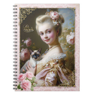 Marie Antoinette,French,Paris,cat,portrait,notes Notebook