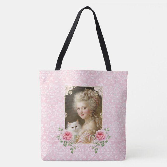 Marie Antoinette,French,Paris,cat,portrait Tote Bag (Front)