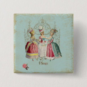 Marie Antoinette French Paris Ladies 15 Cm Square Badge