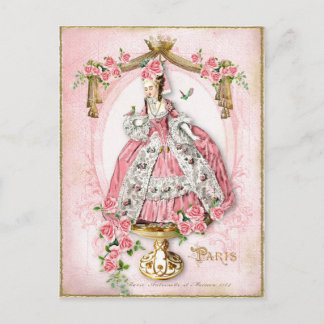 Marie Antoinette,French,Paris,pink,rose,doll Postcard