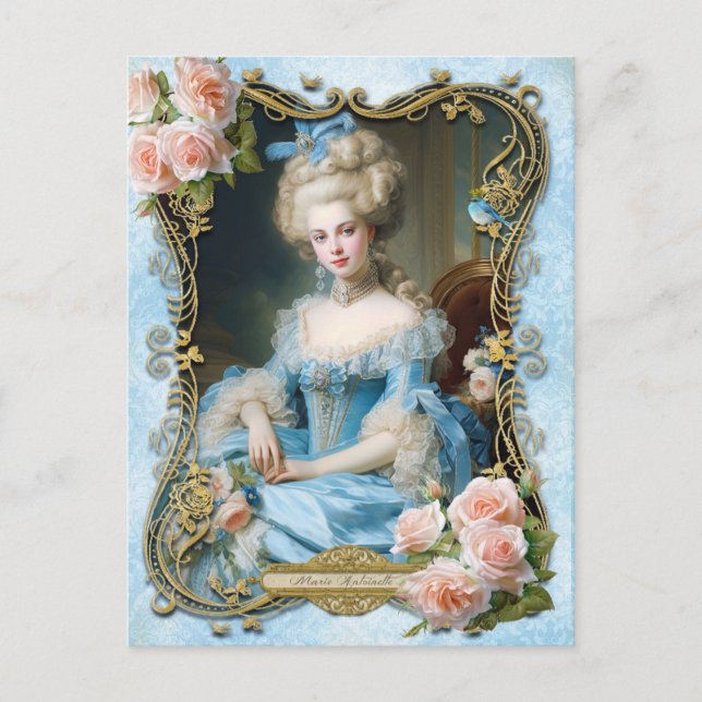 Marie Antoinette,French,Paris,portrait,roses ポストカー Postcard (Front)