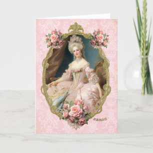 Marie Antoinette,French,Paris,portrait,roses Invit Thank You Card