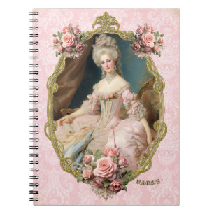 Marie Antoinette,French,Paris,portrait,roses Notep Notebook