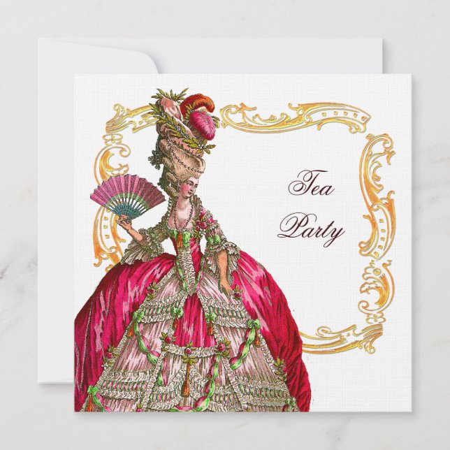 Marie Antoinette & Gold Frame Invitation (Front)