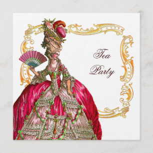 Marie Antoinette & Gold Frame Invitation