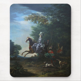 Marie Antoinette Hunting by Louis Auguste Brun Mouse Mat