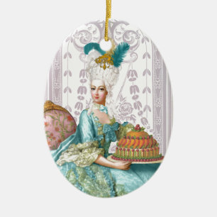 Marie Antoinette in Aqua Ceramic Tree Decoration