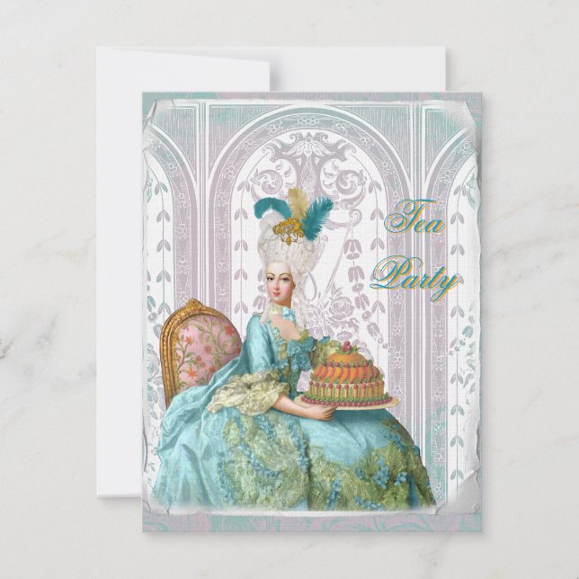 Marie Antoinette in Aqua Invitation (Front)