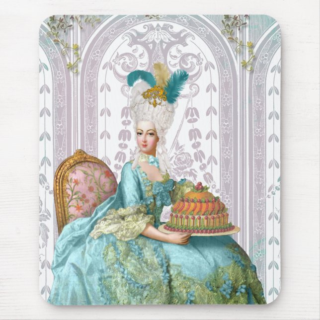 Marie Antoinette in Aqua Mouse Mat (Front)