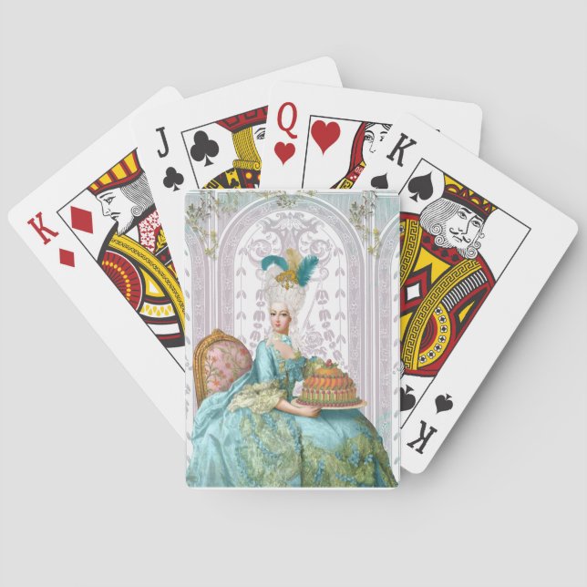 Marie Antoinette in Aqua Playing Cards (Back)