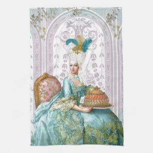 Marie Antoinette in Aqua Tea Towel
