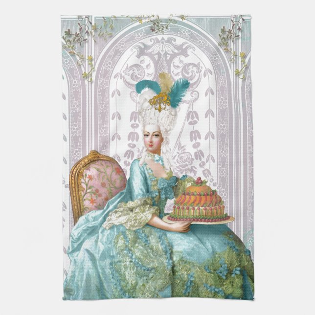 Marie Antoinette in Aqua Tea Towel (Vertical)