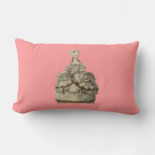 Marie Antoinette in Extravagant Dress Pillow 13x21 (Front)