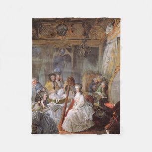 Marie Antoinette In Her Chamber At Versailles Fleece Blanket