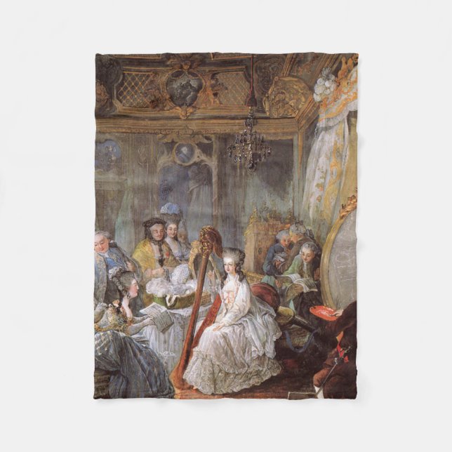 Marie Antoinette In Her Chamber At Versailles Fleece Blanket (Front)