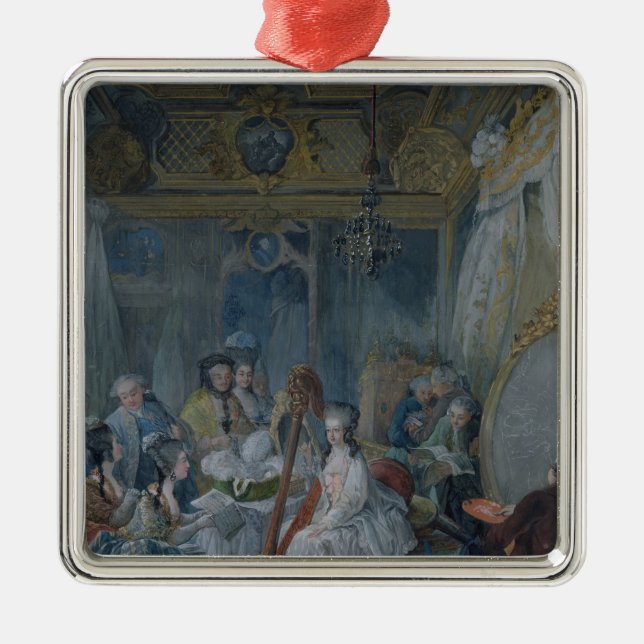 Marie Antoinette  in her chamber at Versailles Metal Tree Decoration (Front)