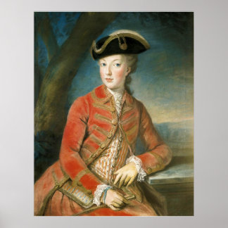 Marie Antoinette in Hunting Attire by Krantzinger Poster