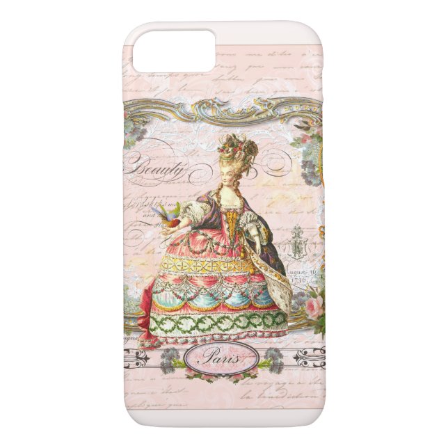 Marie Antoinette in Pink Case-Mate iPhone Case (Back)
