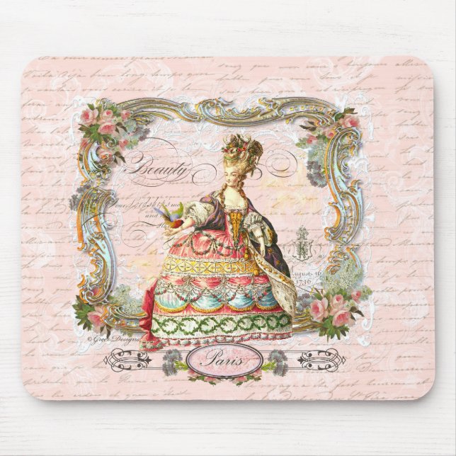 Marie Antoinette in Pink Mouse Mat (Front)