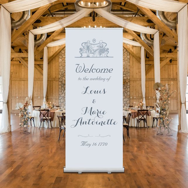 Marie Antoinette inspired Rococo Blue Wedding Retractable Banner (Creator Uploaded)