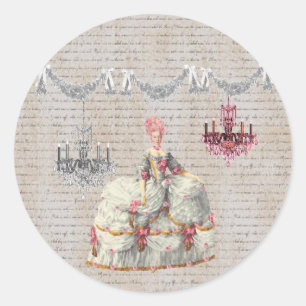 Marie Antoinette Joyeux Noel Christmas Classic Round Sticker